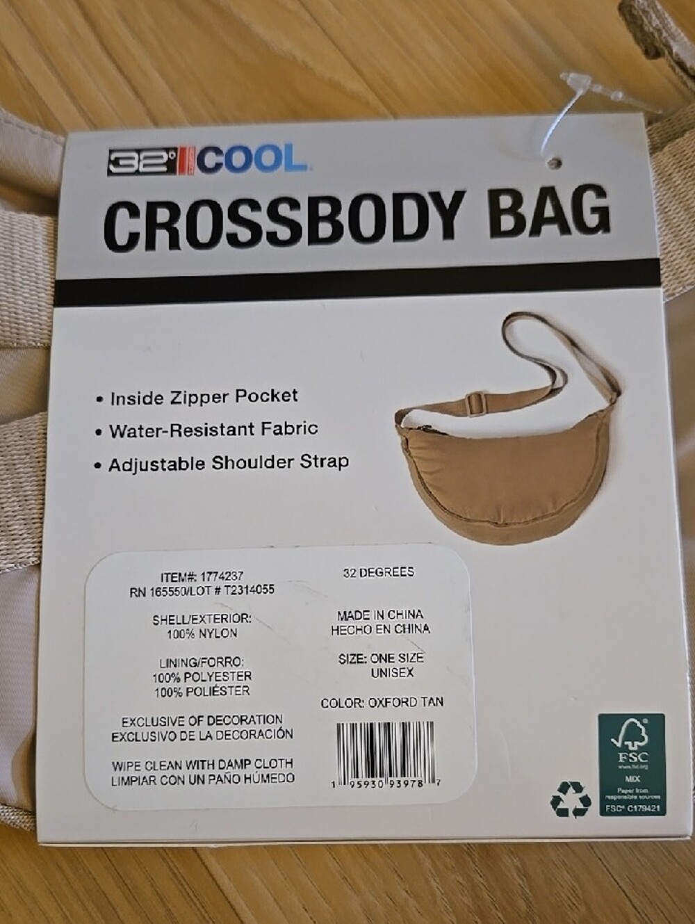 32 Degrees Cool  Neutral Beige Crossbody Bag - Picture 2 of 3